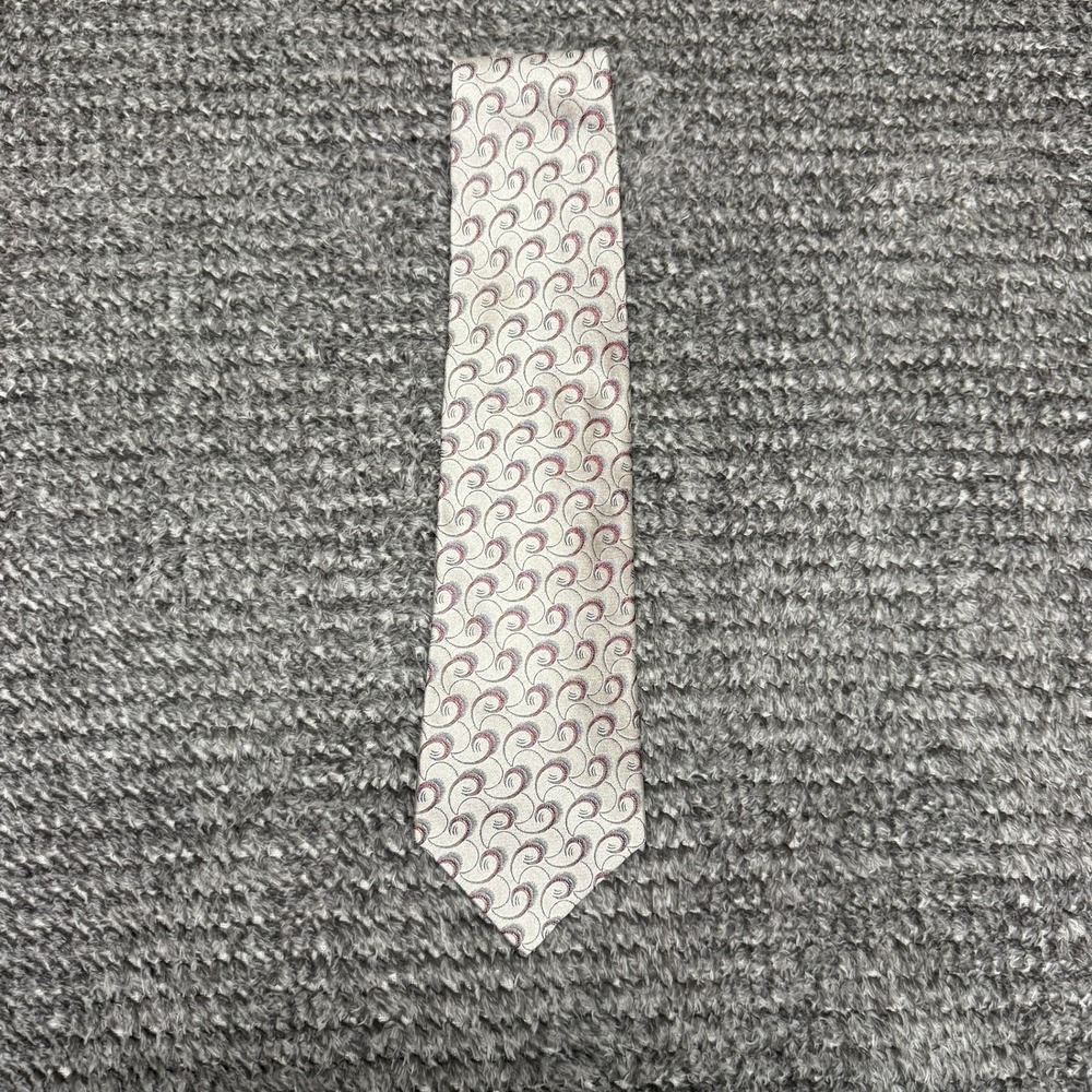 City Of London Ferrell Reed Mens Tie Paisley Swirl Cream Red Gray Formal